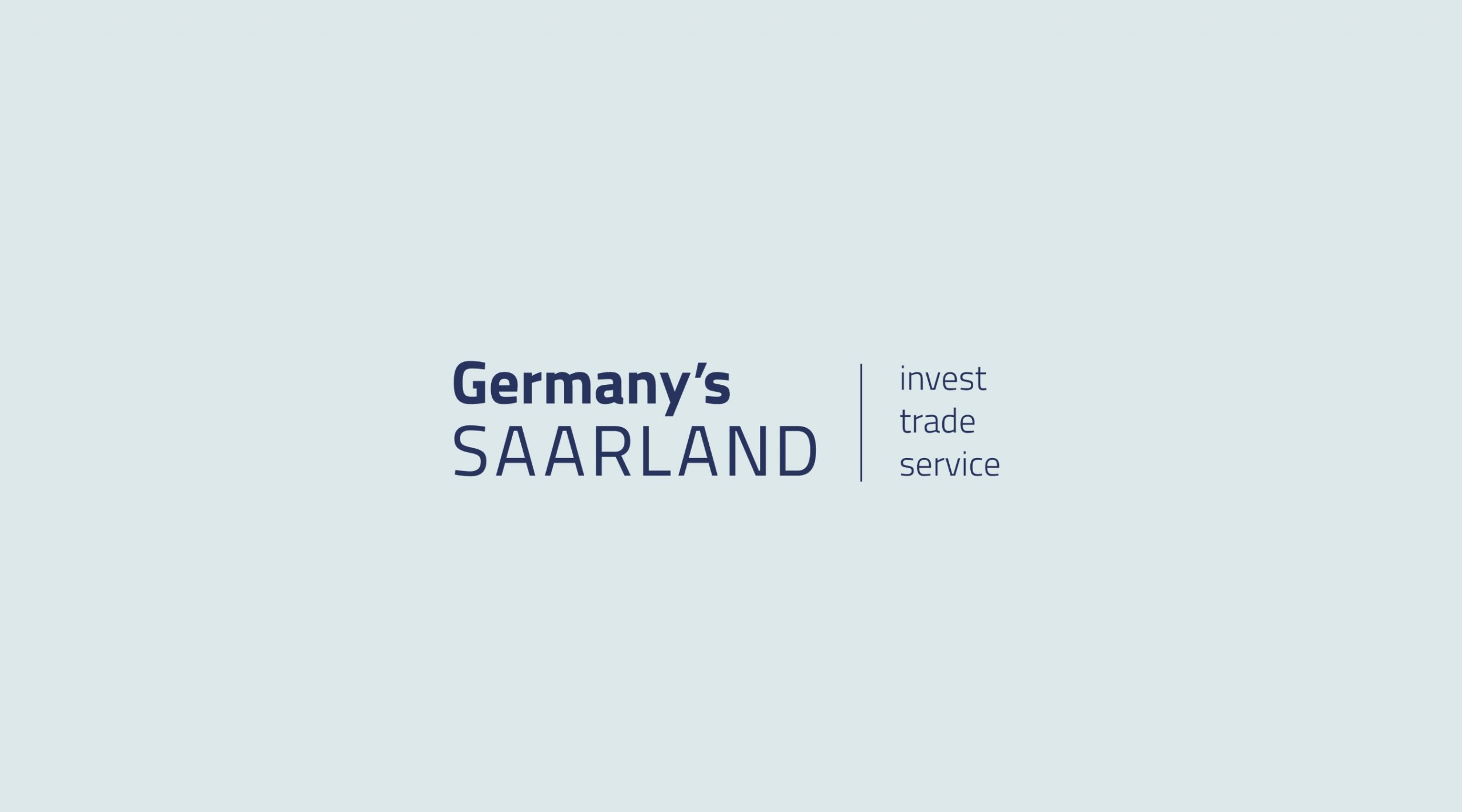 Darstellung des Logos Germany’s Saarland mit den Claimattributen Invest, Trade, Service